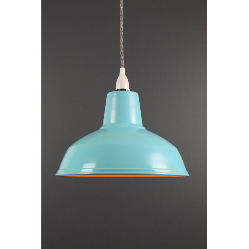 Metal Shade Pendant Vibrant Blue