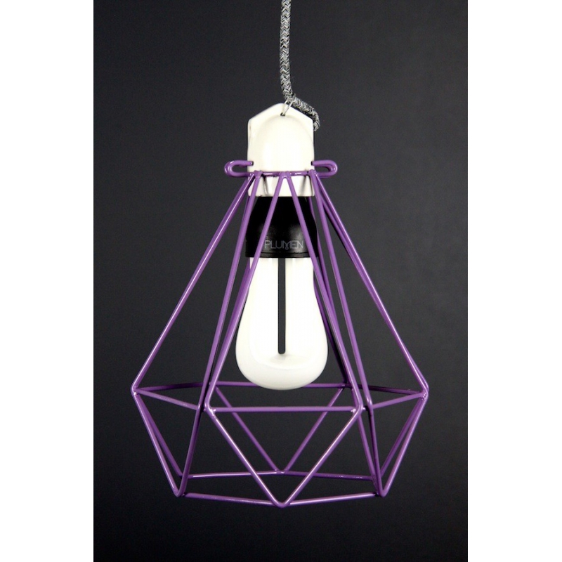 Diamond Cage Pendant Purple