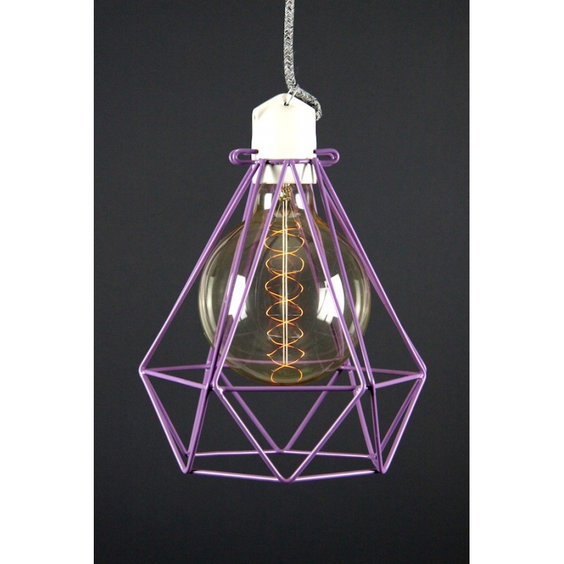 Diamond Cage Pendant Purple