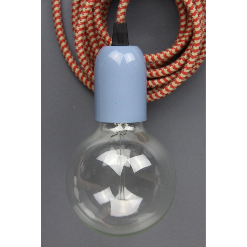 Pendant: Blue with vintage red cord