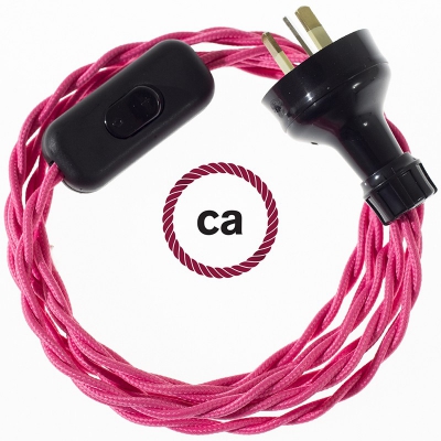 Wiring Fuchsia Rayon textile cable TM08 - 1.80 mt