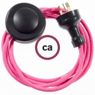 Wiring Pedestal Fuchsia Rayon textile cable RM08 - 3 mt