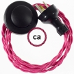 Wiring Pedestal Fuchsia Rayon textile cable TM08 - 3 mt