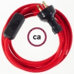 Wiring Fire Red Cotton textile cable RC35 - 1.80 mt