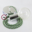 Single Pendant, suspended lamp with Pixel Green textile cable RX05