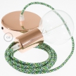 Single Pendant, suspended lamp with Pixel Green textile cable RX05