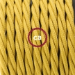 Single Pendant, suspended lamp with Mustard Rayon textile cable TM25