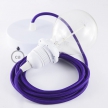 Pendant for lampshade, suspended lamp with Violet Rayon textile cable RM14