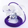 Pendant for lampshade, suspended lamp with Violet Rayon textile cable RM14