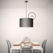 Pendant for lampshade, suspended lamp with White Cotton textile cable RC01