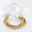 Pendant for lampshade, suspended lamp with Gold Rayon textile cable RM05