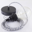 Pendant for lampshade, suspended lamp with Pixel Ice textile cable RX04