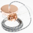 Pendant for lampshade, suspended lamp with Pixel Ice textile cable RX04