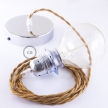 Pendant for lampshade, suspended lamp with Whiskey Rayon textile cable TM22