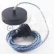 Pendant for lampshade, suspended lamp with Ocean Cotton textile cable TC53