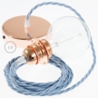 Pendant for lampshade, suspended lamp with Ocean Cotton textile cable TC53