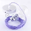 Pendant for lampshade, suspended lamp with Lilac Rayon textile cable TM07