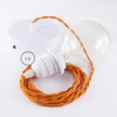 Pendant for lampshade, suspended lamp with Orange Rayon textile cable TM15