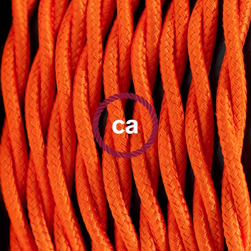 Pendant for lampshade, suspended lamp with Orange Rayon textile cable TM15