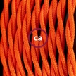 Pendant for lampshade, suspended lamp with Orange Rayon textile cable TM15