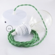 Pendant for lampshade, suspended lamp with Green Rayon textile cable TM06