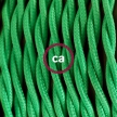 Pendant for lampshade, suspended lamp with Green Rayon textile cable TM06