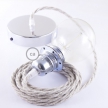 Pendant for lampshade, suspended lamp with Neutral Natural Linen textile cable TN01