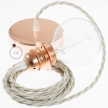 Pendant for lampshade, suspended lamp with Neutral Natural Linen textile cable TN01