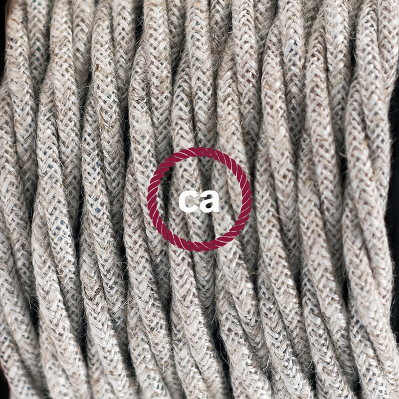 Pendant for lampshade, suspended lamp with Neutral Natural Linen textile cable TN01