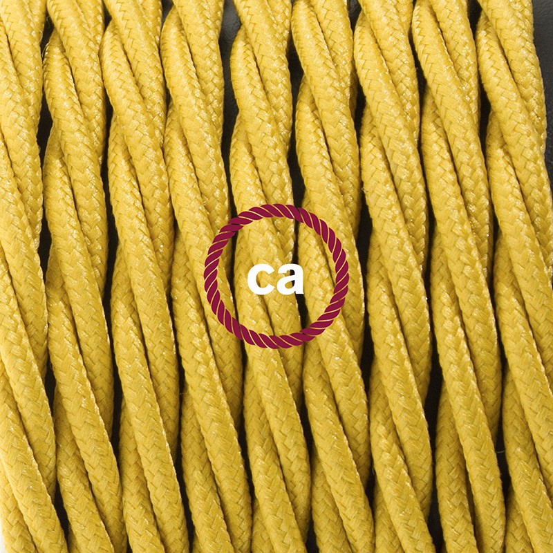 Pendant for lampshade, suspended lamp with Mustard Rayon textile cable TM25