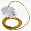 Pendant for lampshade, suspended lamp with Golden Honey Cotton textile cable RC31