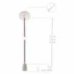 Porcelain Pendant, suspended lamp with White Cotton textile cable TC01