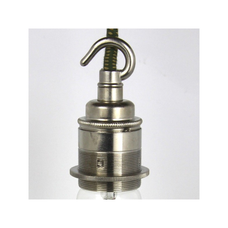 Lampholder Large Nickel with Hook