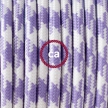 TO204 Lilac Houndstooth Round Electric Cable covered by Rayon fabric