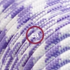 TO204 Lilac Houndstooth Round Electric Cable covered by Rayon fabric