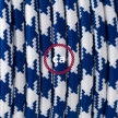 TO210 Blue Houndstooth Round Electric Cable covered by Rayon fabric