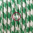 TO202 Green Houndstooth Round Electric Cable covered by Rayon fabric