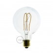 LED Transparent Light Bulb - Globe G95 Curved Double Loop Filament - 5W E27 Dimmable 2200K