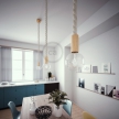 Wooden Pendant, suspended lamp with nautical 3XL 30mm rope in raw cotton, Made in Italy