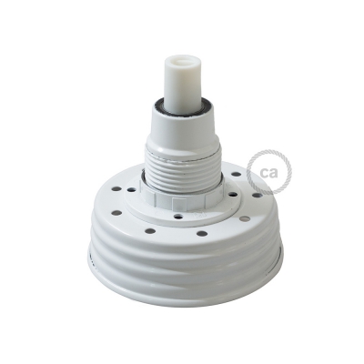 White metal Mason Jar Pendant lighting Kit with cylindrical strain relief and E14 White bakelite lamp holder