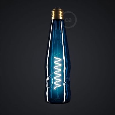 Blue Beer Bottle LED Designer Light Bulb 8W E27 Dimmable 2200K