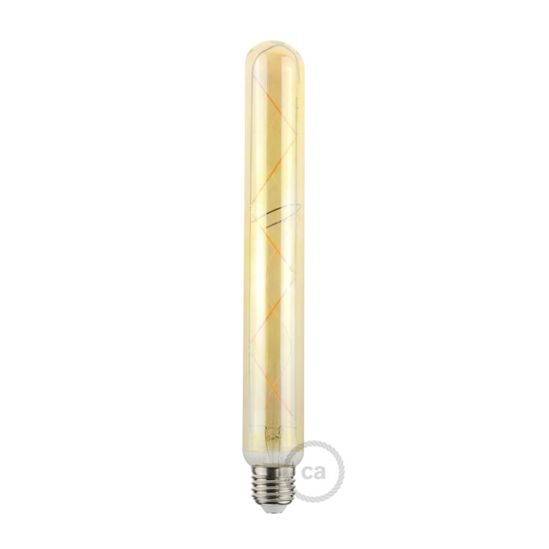 LED Golden Light Bulb Tubolar T38 ZigZag Filament - 5.5W E27 2000K