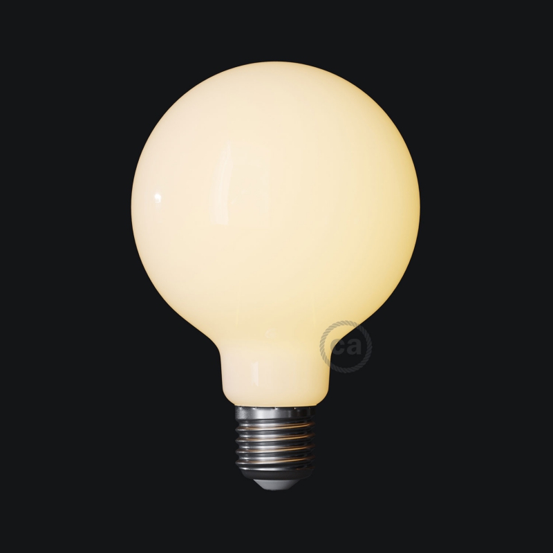 LED Milky White Light Bulb - Globe G95 - 7.5W E27 Dimmable 2700K