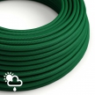 Outdoor round electric cable covered in Dark Green Rayon SM21