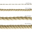 3XL electrical cord, electrical cable 3x0,75. Rough jute fabric covering. Diameter 30mm.