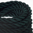 2XL electrical cord, electrical cable 3x0,75. Shiny dark green fabric covering. Diameter 24mm.