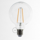 LED Transparent Light Bulb - Globe G95 Long Filament 4W Decorative Vintage 2200K