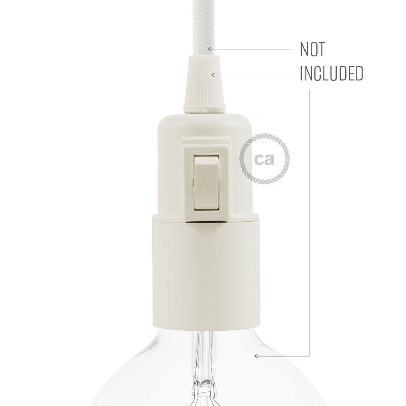 Thermoplastic E27 lamp holder kit with switch