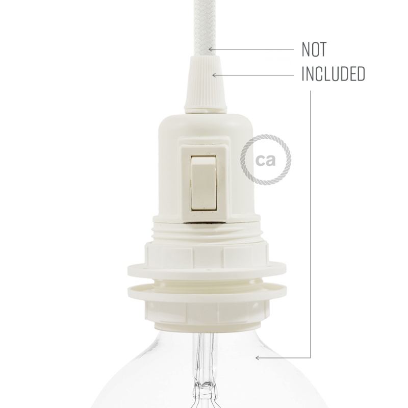 Thermoplastic E27 lamp holder kit for lampshade with switch