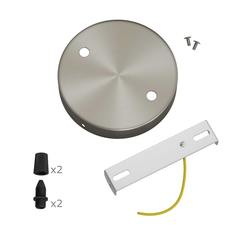 Cylindrical metal 2-hole ceiling rose kit